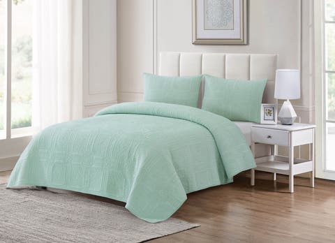 Courtyard Sea Glass Full/Queen3-Piece Quilt Bedding Set