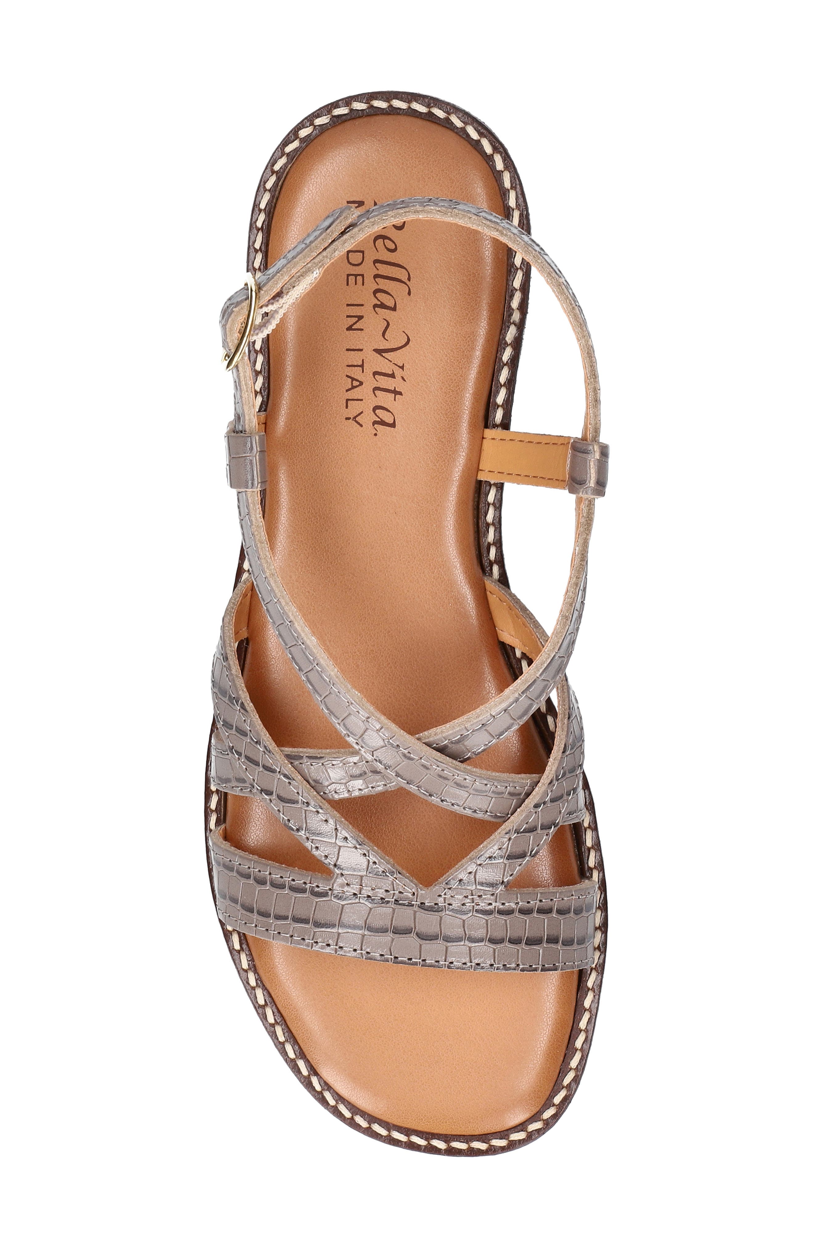 Tya Strappy Sandal, Alternate, color, GREY CROCO ITALIAN LEATHER