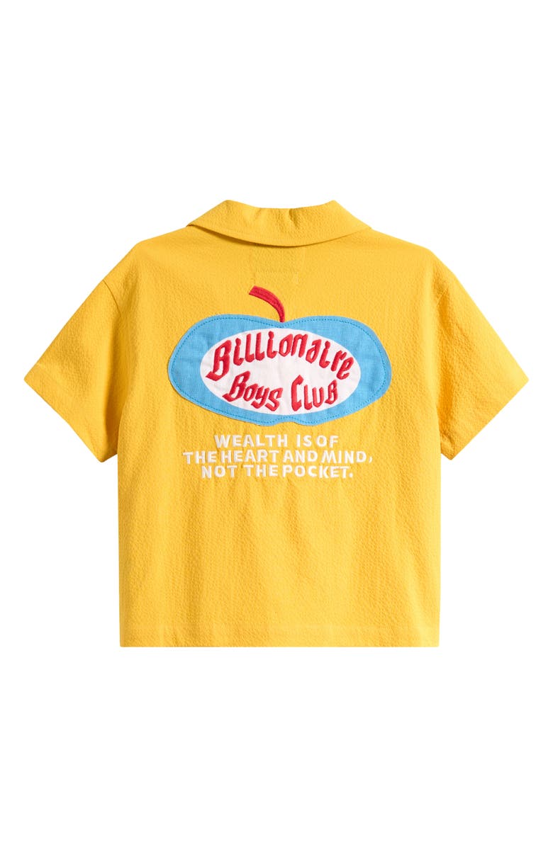 Billionaire Boys Club Kids' Honeycrisp Stretch Cotton Button-Up Shirt, Alternate, color, Freesia