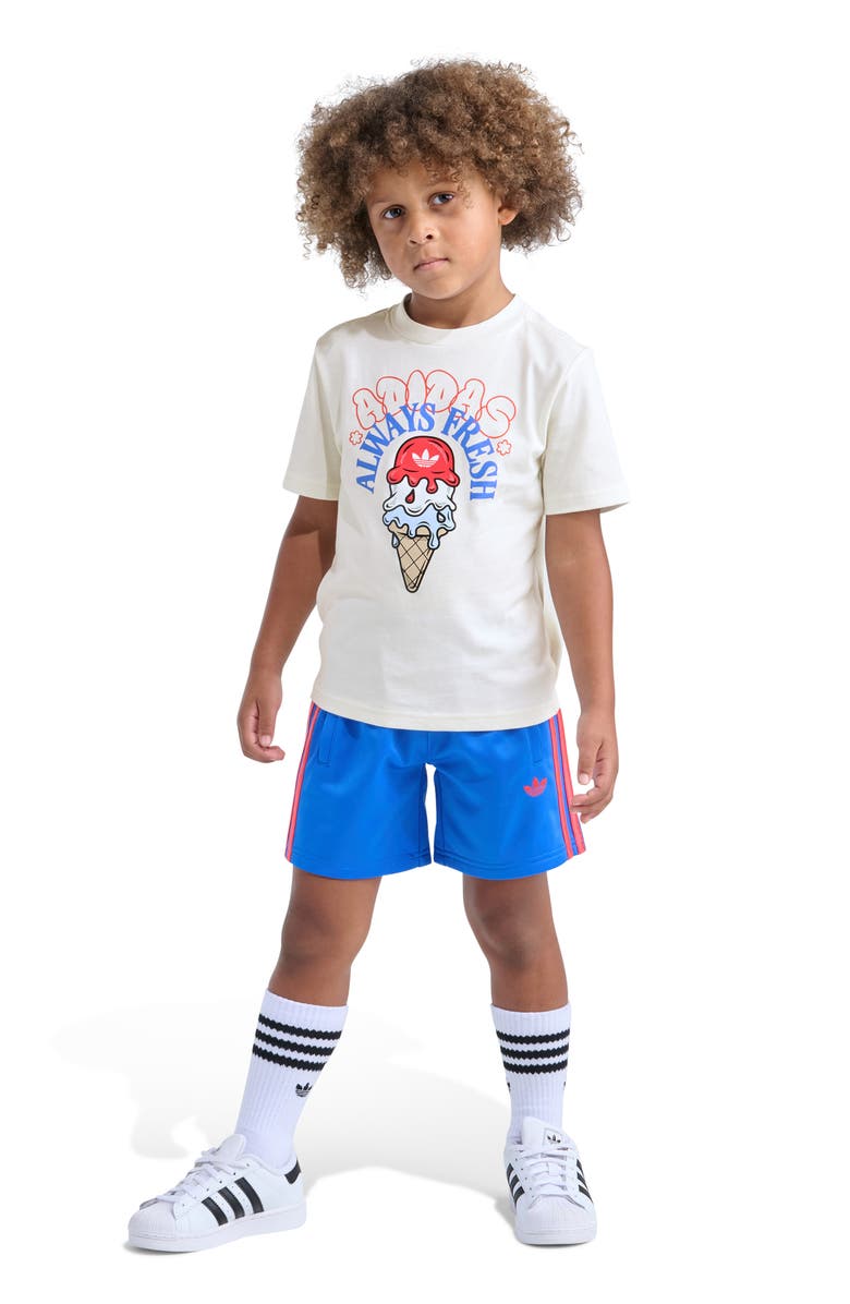 adidas Originals Kids' Logo Graphic T-Shirt & Shorts Set, Main, color, Off White