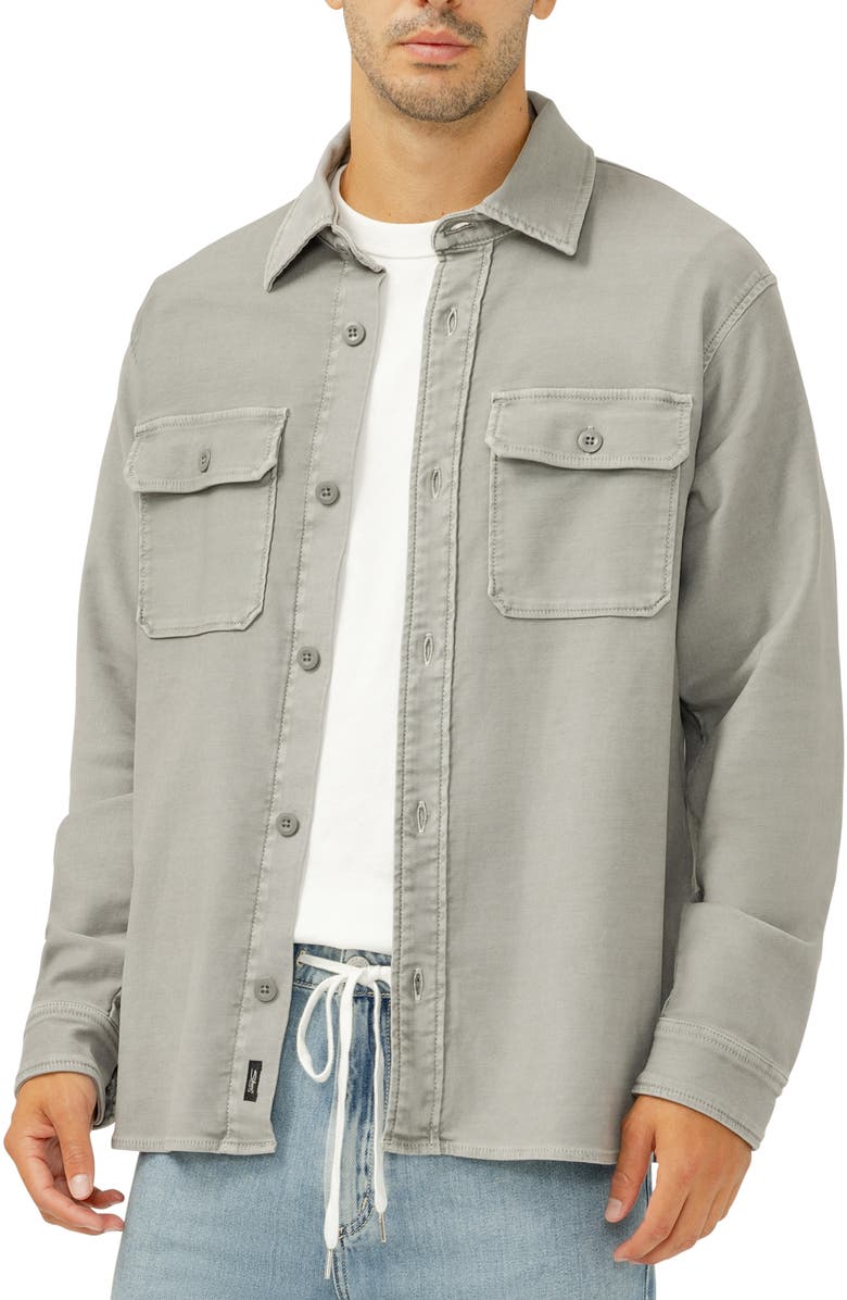 Silver Jeans Co. Field Cotton Blend Button-Up Shirt Jacket, Alternate, color, Pebble Grey