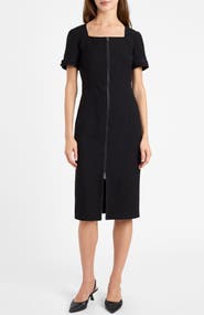 Santorelli Bri Midi Dress in Soft Stretch Crepe