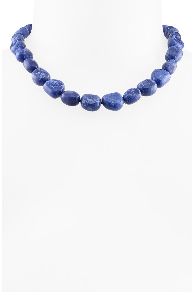 Palm Beach Baroque Stone Collar Necklace, Alternate, color, INDIGO