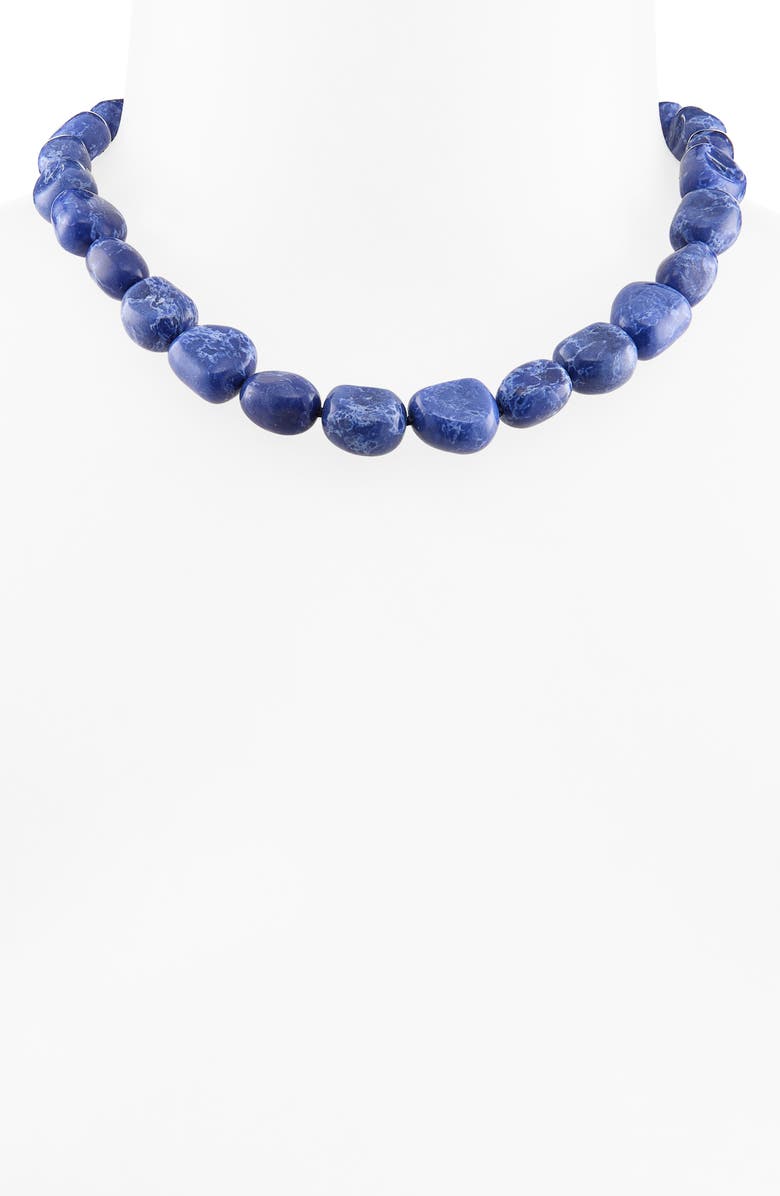 Lele Sadoughi Palm Beach Baroque Stone Collar Necklace, Alternate, color, Indigo