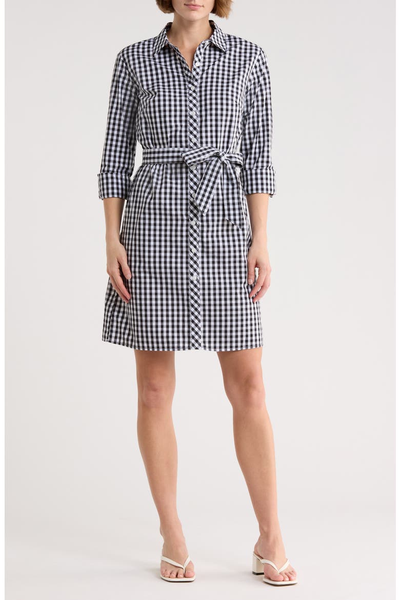 Belted Shirtdress, Main, color, BLACK/ BRIG