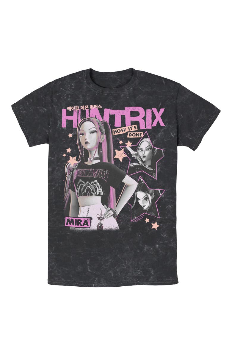 KPop Demon Hunters Men's KPop Demon Hunters Pop Star Huntrix Mira  Graphic T-Shirt, Main, color, Black