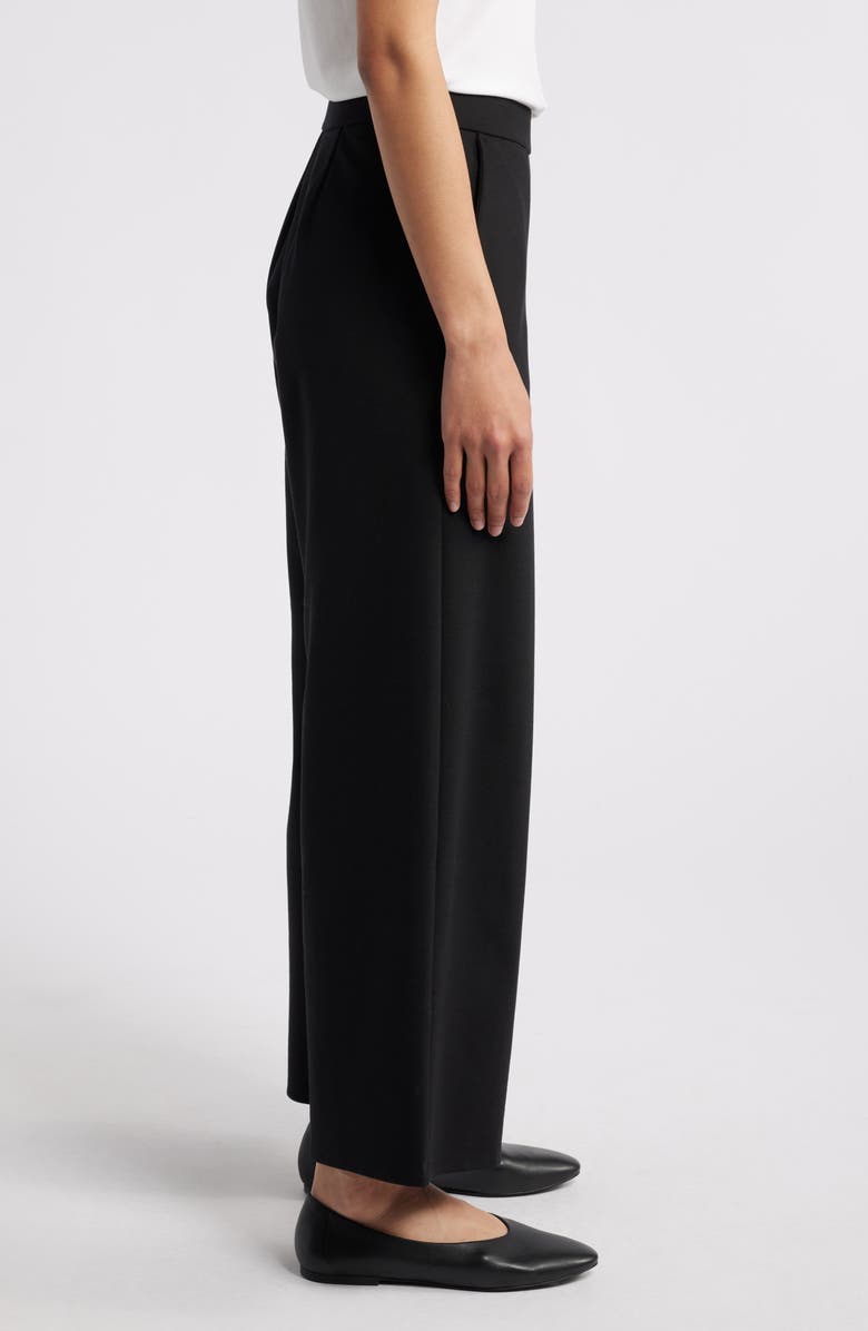 Eileen Fisher Ankle Wide Leg Pants, Alternate, color, Black