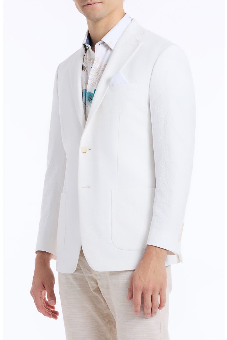 Harston Tailored Fit White Seersucker Sport Coat, Alternate, color, WHITE