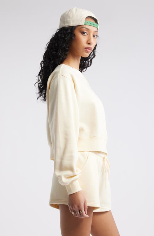 Bp. Fleece Detail Off The Shoulder Sweatshirt In Neutral
