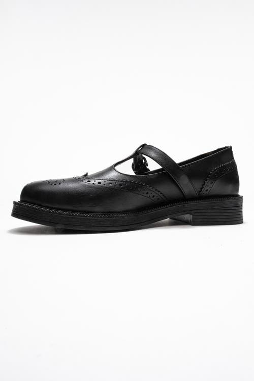 Forever & Always Shoes Janney Leather Strap Loafers In Black