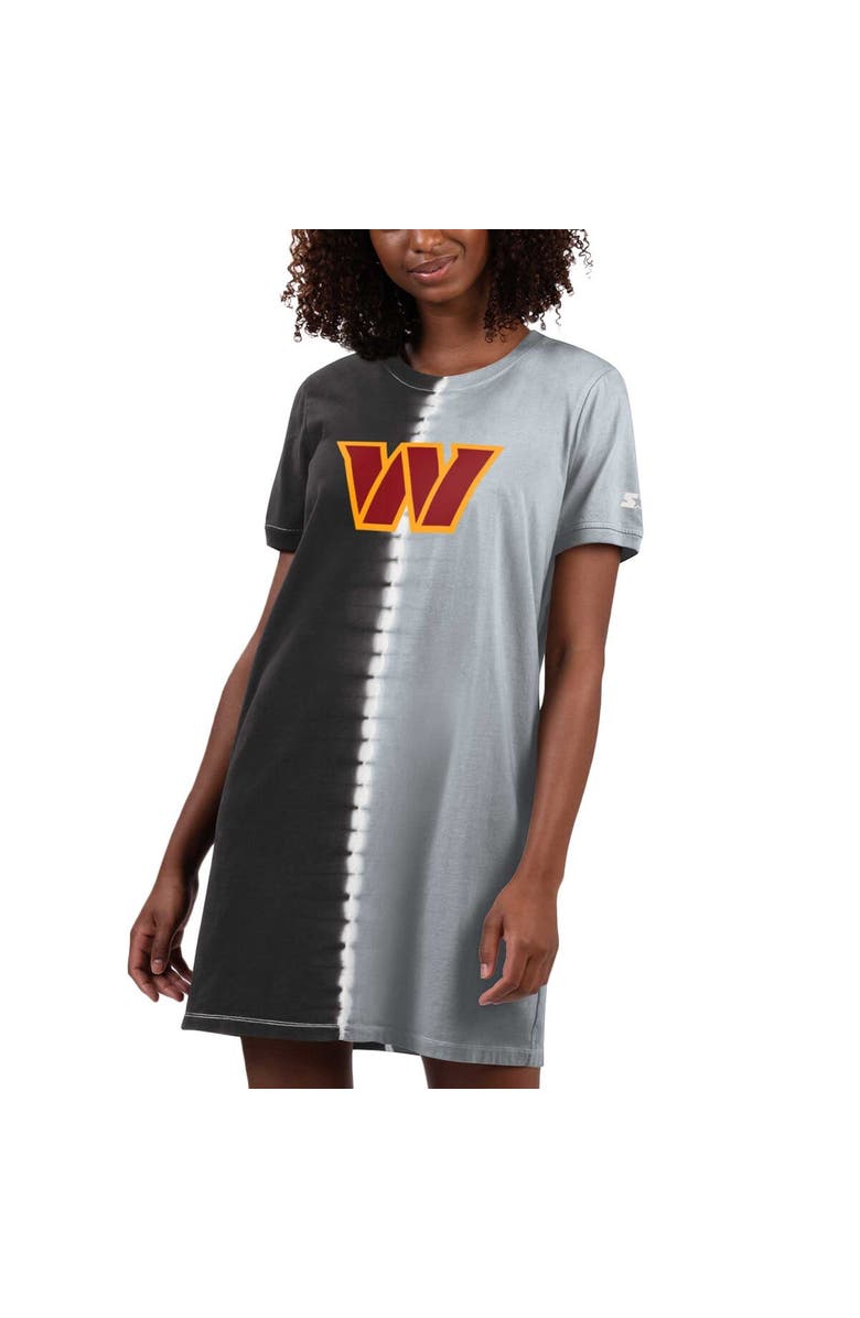 STARTER Women's Starter Black Washington Commanders Ace Tie-Dye T-Shirt Dress, Alternate, color, 