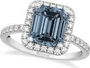 ALLUREZ Emerald-Cut Gray Spinel & Diamond Engagement Ring 14k