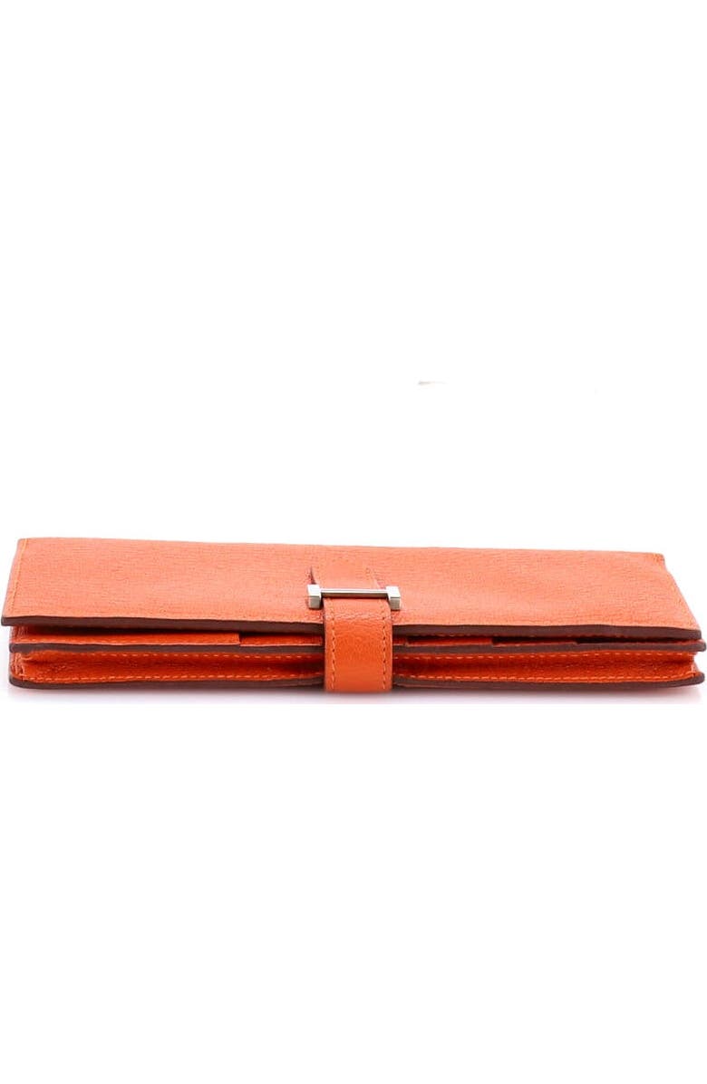 Pre-Owned Hermes Bearn Wallet Chevre Mysore Long, Alternate, color, Feu