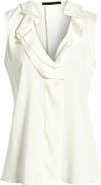 KOBI HALPERIN Kali Ruffle Sleeveless Stretch Silk Top