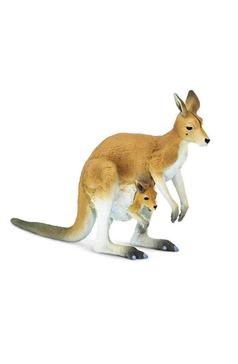 Safari Ltd. Kangaroo with Joey Kids Toy Figure, Main, color, NO COLOR