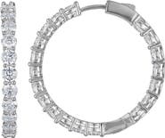 FZN Cubic Zirconia Inside Out Hoop Earrings
