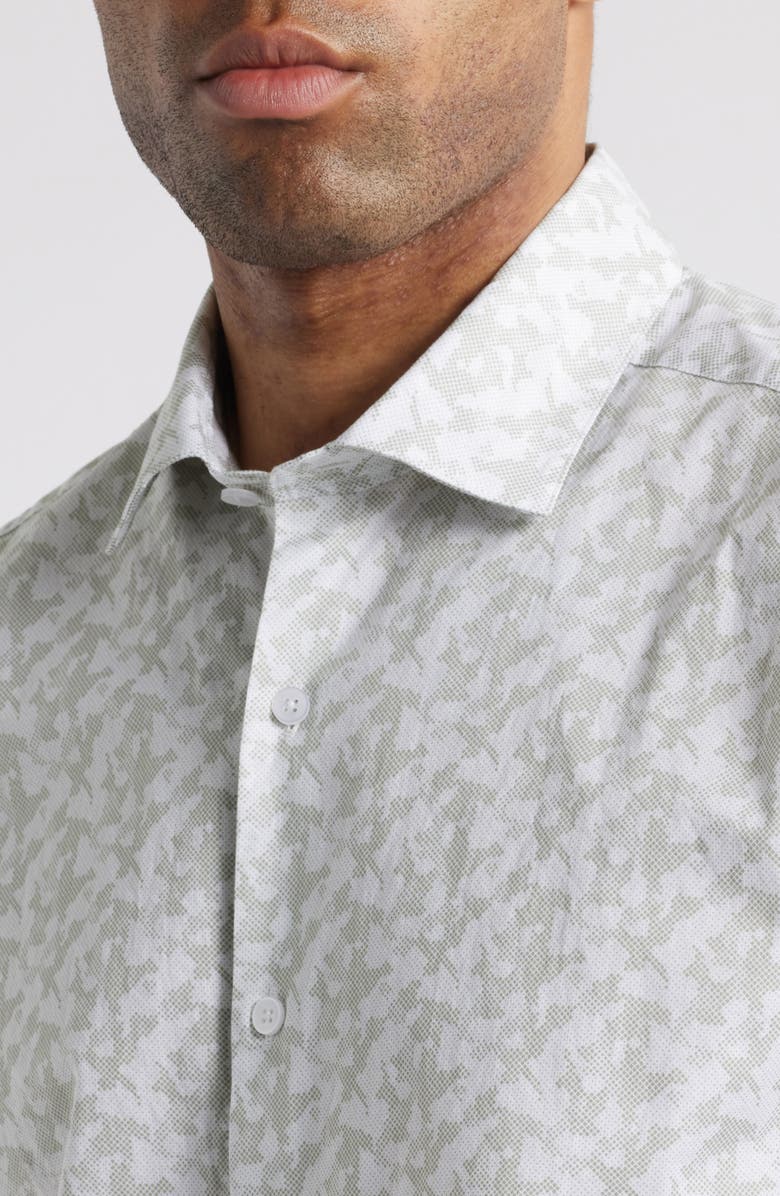 Robert Barakett Fendlake Short Sleeve Woven Button-Up Shirt, Alternate, color, Light Olive