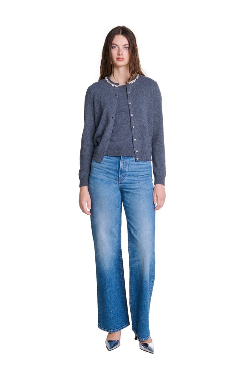 maje 2-in-1 cashmere cardigan, Main, color,