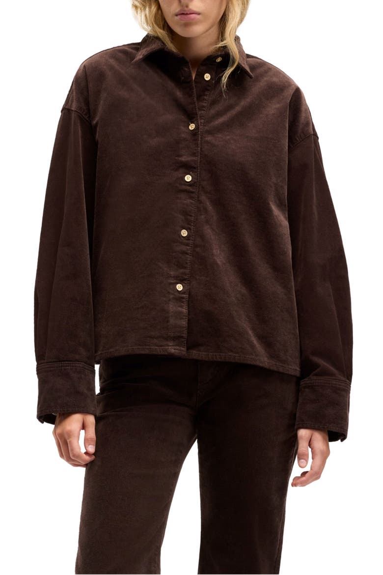 Nina Corduroy Shirt, Main, color, CORDUROY COFFEE