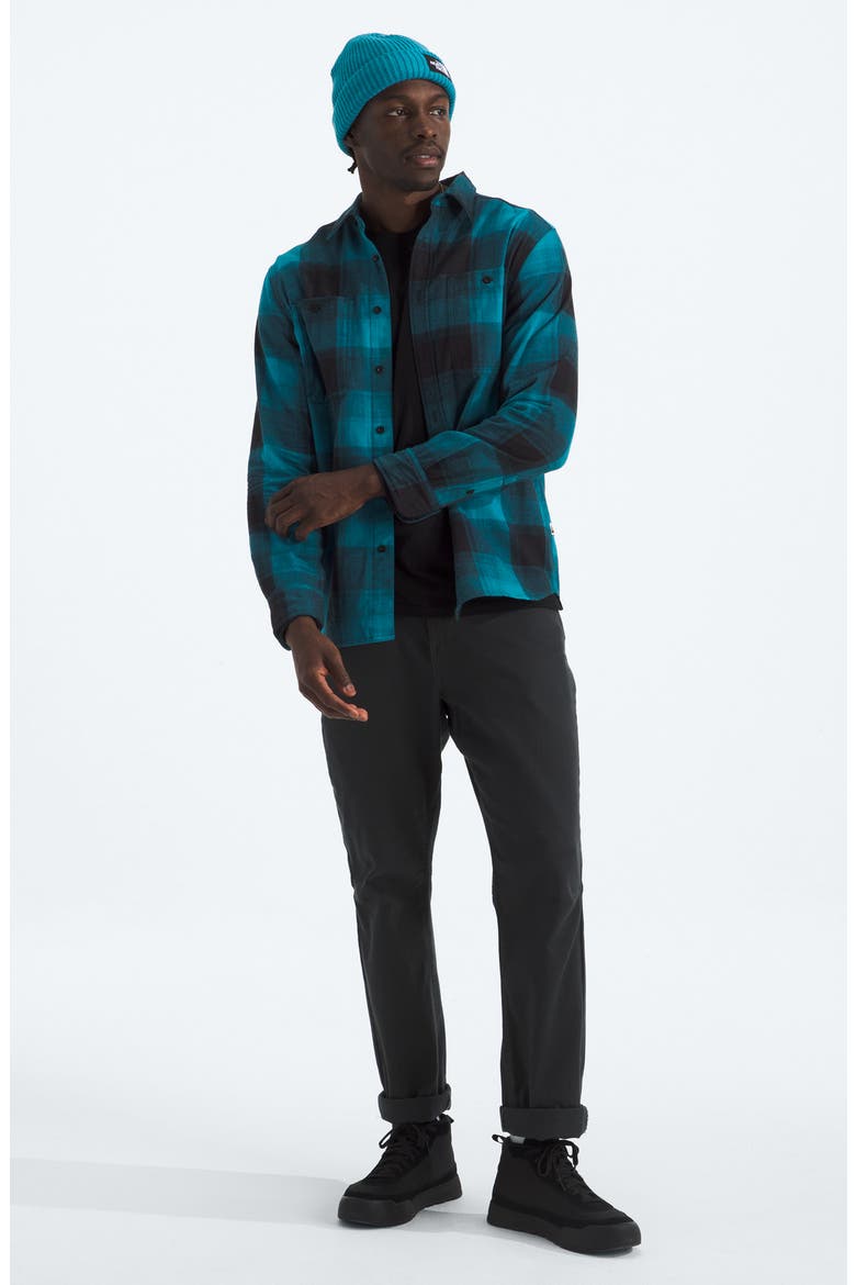 Arroyo Plaid Cotton Flannel Button-Up Shirt, Alternate, color, DUSK BLUE TNF SHADOW PLAID