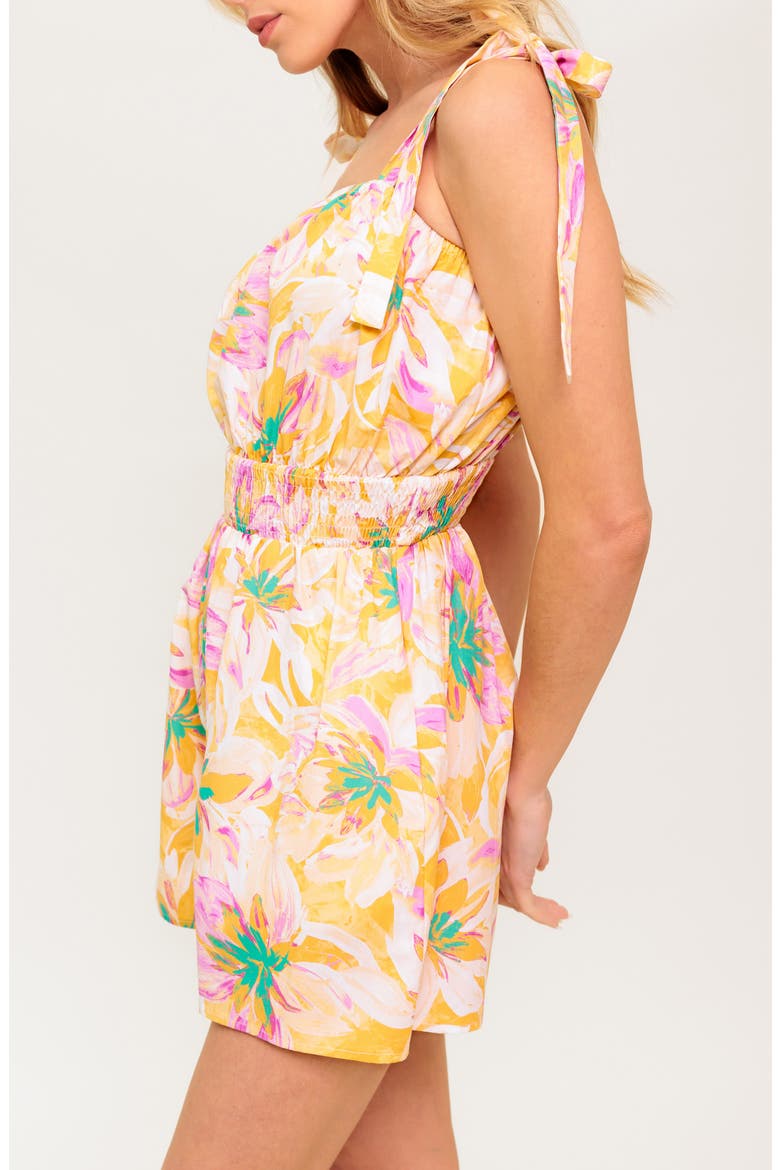 Print Tie Strap Romper, Alternate, color, TAUPE