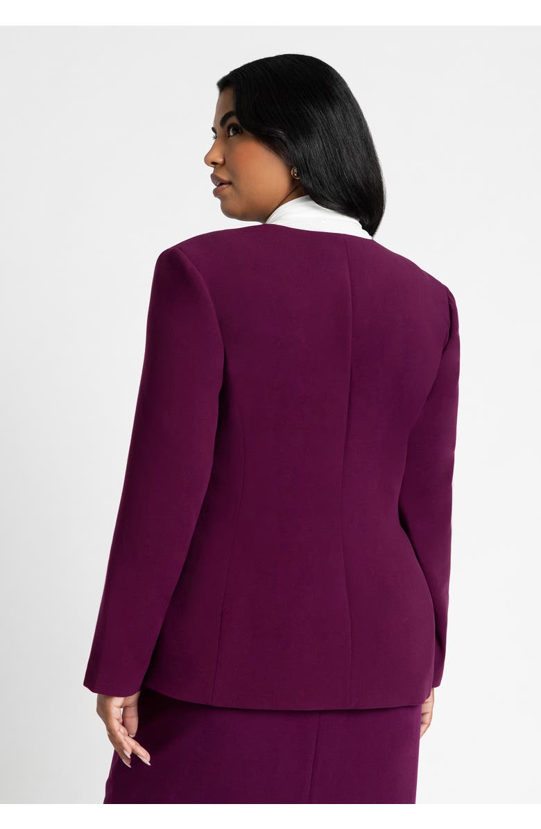 ELOQUII The 365 Semi Stretch Double Breast Collarless Blazer, Main, color, 