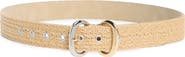 Steve Madden Double Buckle Faux Straw Belt