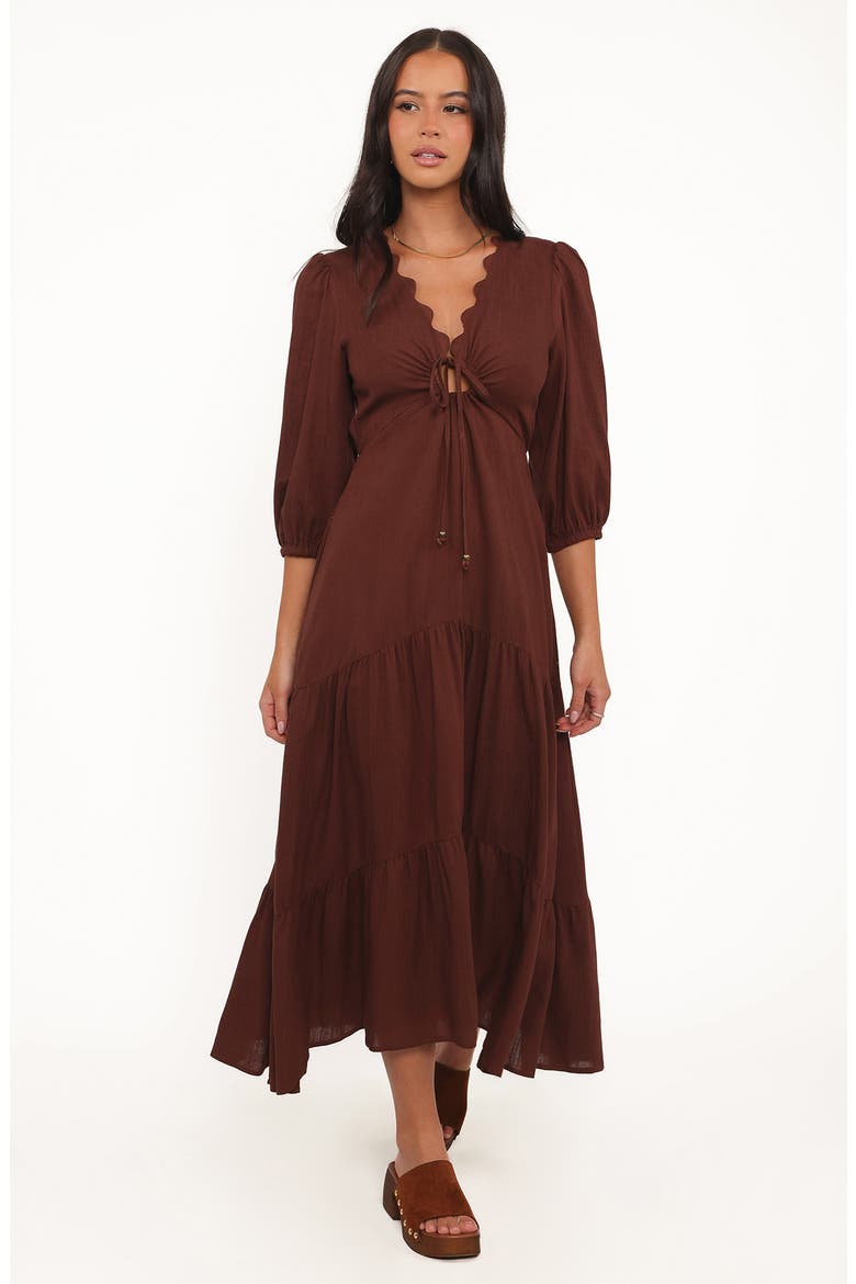 Eleonara Midi Dress, Alternate, color, CHOCOLATE