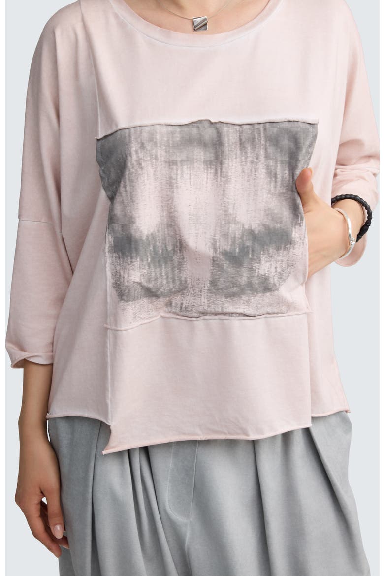 Rowena Two-Tone Patch Pocket Top, Alternate, color, Rose Quartz-Ash