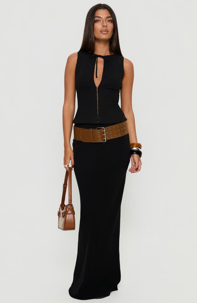 Princess Polly Alissea Keyhole Sleeveless Linen Blend Top, Alternate, color,