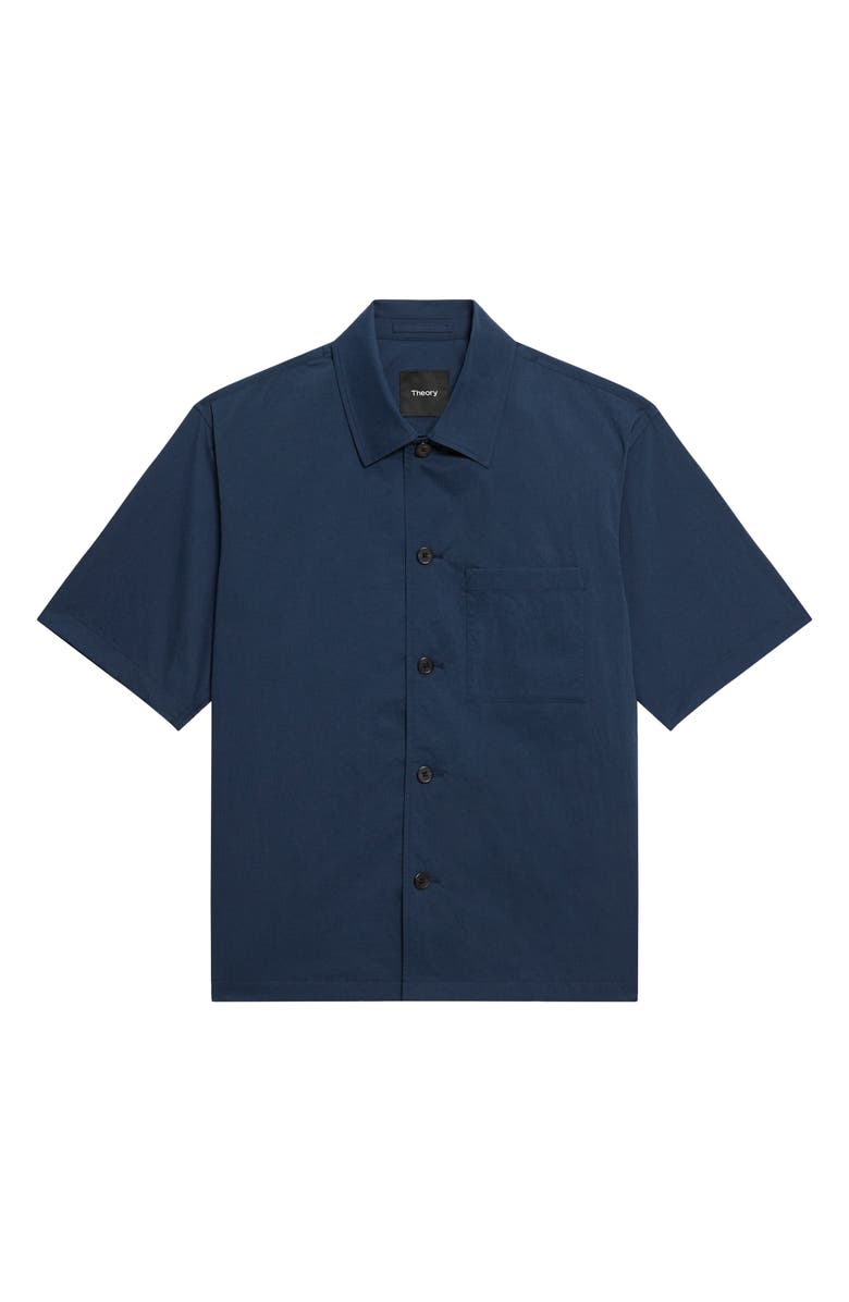 Theory Short Sleeve Button-Up Shirt, Alternate, color, Nocturne Navy