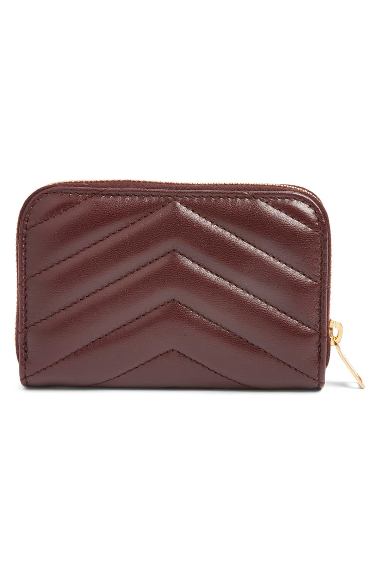 Cassandre Quilted Card Wallet, Alternate, color, ROUGE CABERNET