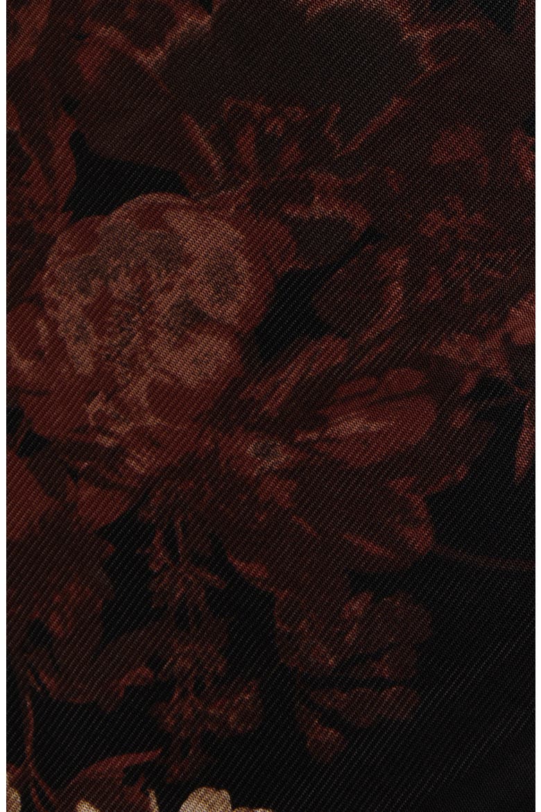 Printed Mesh Midi Dress, Alternate, color, DEEP MAHOGANY MULTI