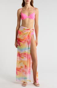 Kulani Kinis Sheer Mesh Cover-Up Maxi Skirt