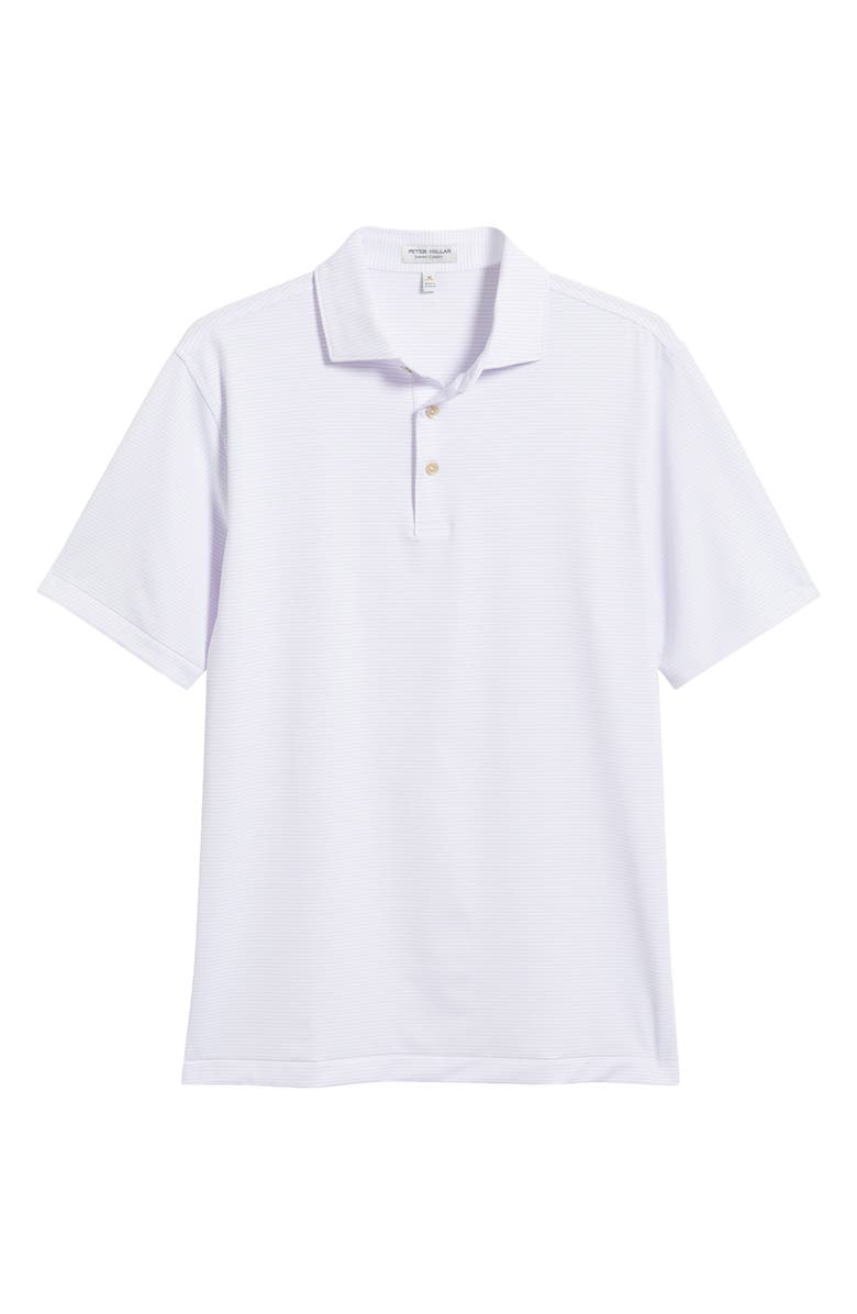 Peter Millar Highland Performance Jersey Polo, Alternate, color, White / Petal Purple