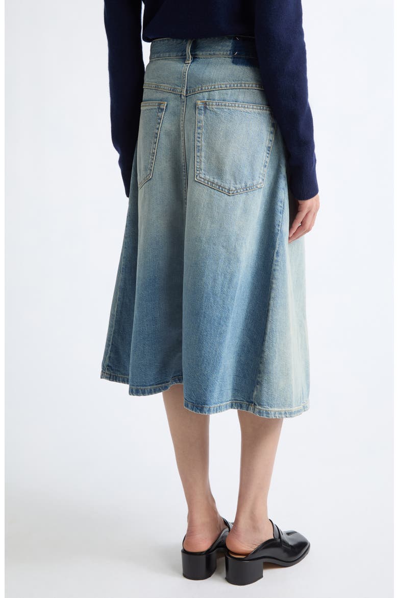 Wrap Denim Midi Skirt, Alternate, color, OLD BLUE