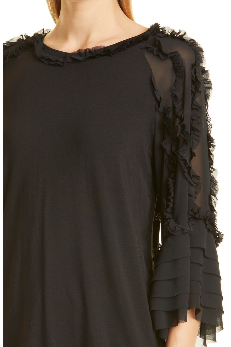 Aliza Tiered Sleeve Tunic Top, Alternate, color, BLACK