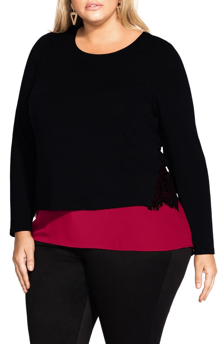 City Chic Effortless Top, Main, color,