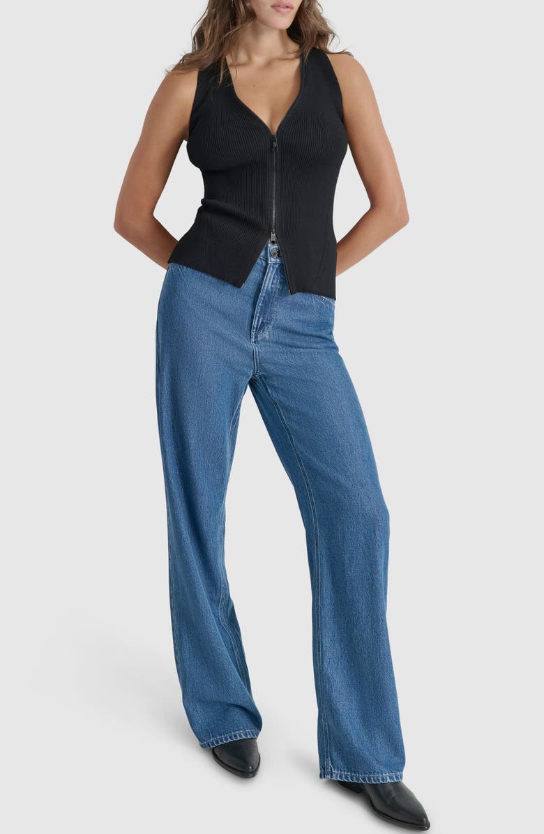 DKNY Front Zip Sweater Vest, Alternate, color, 