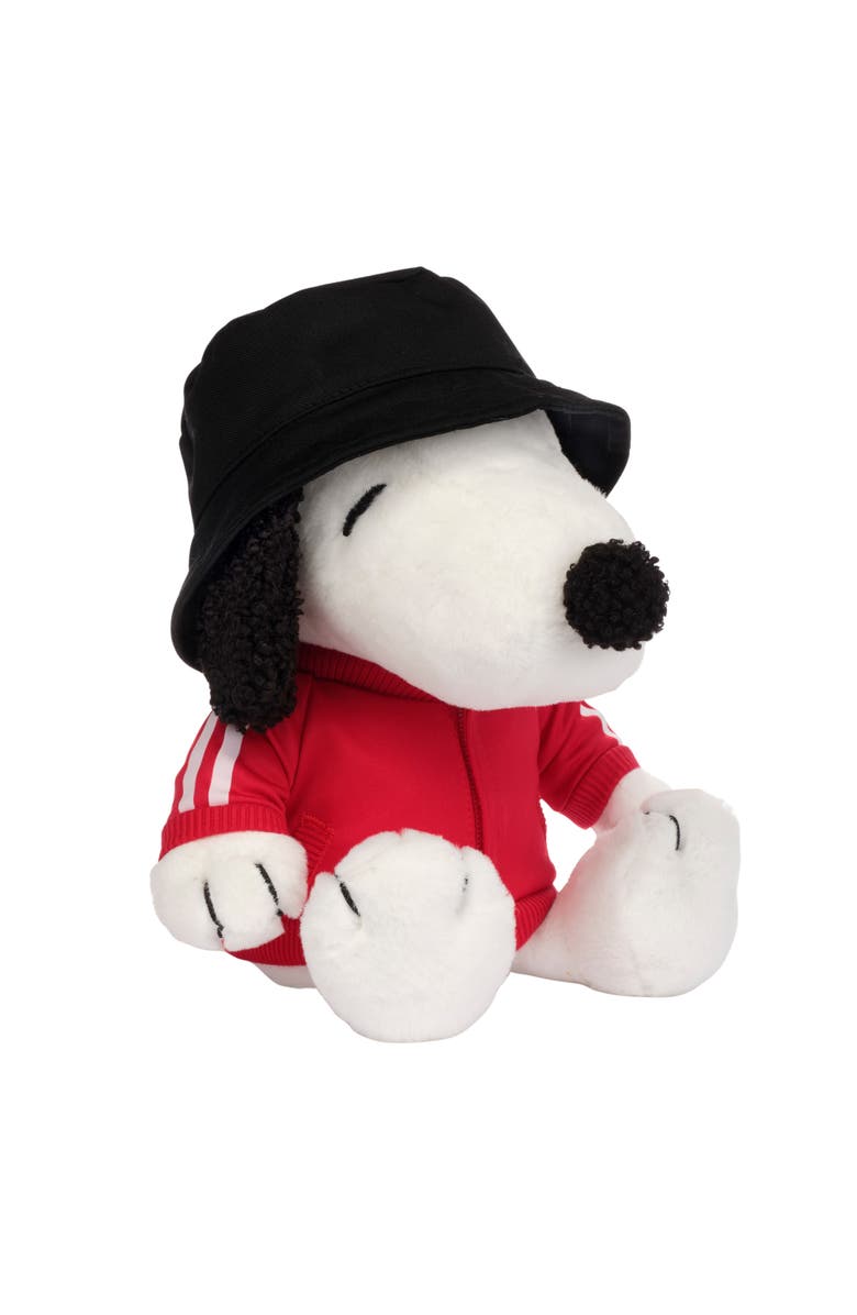 Lambs & Ivy Hip Hop Snoopy Plush Dog Stuffed Animal Toy with Hat & Track Jacket, Main, color, White