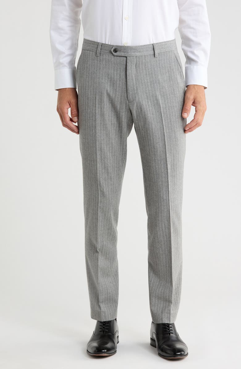 Tommy Hilfiger Pinstripe Wool Dress Pants, Main, color, Grey Stripe