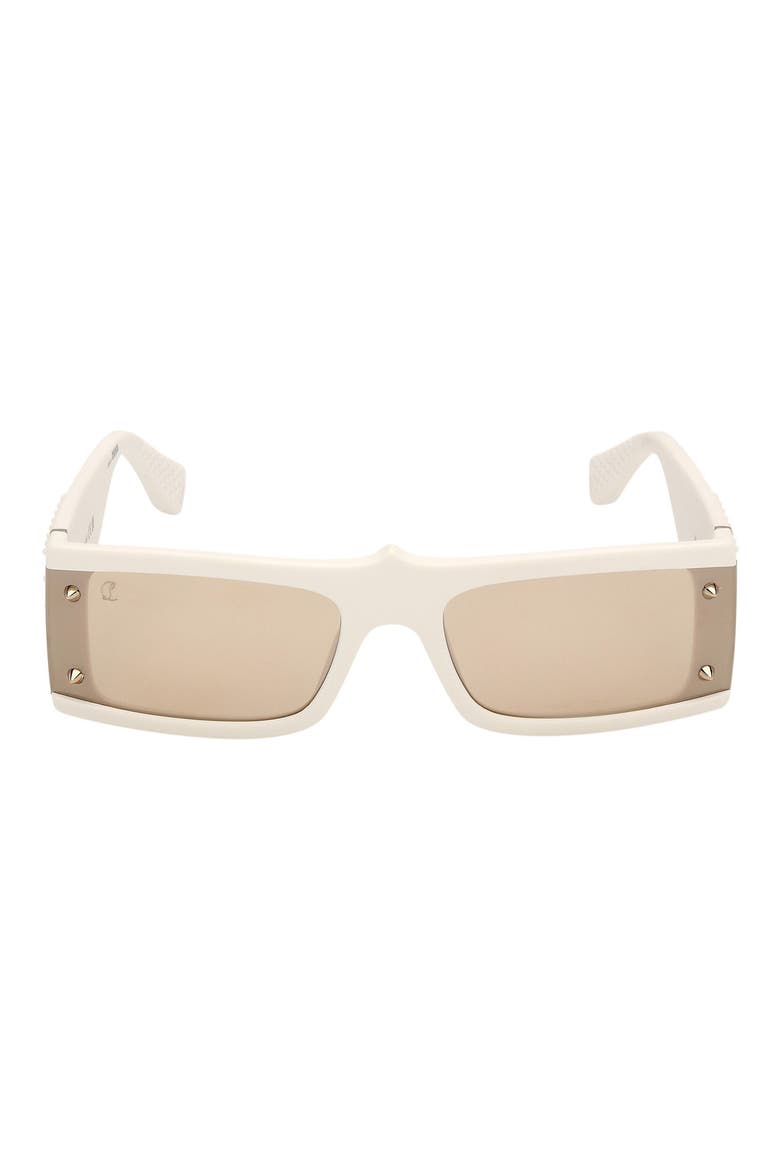 62mm Oversize Rectangular Sunglasses, Main, color, WHITE / GOLD / ZEISS FLASH