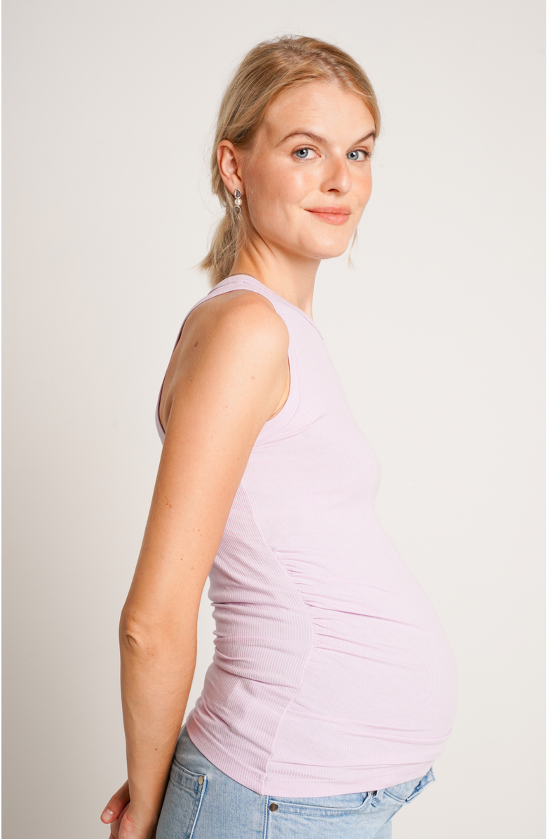Nom Maternity The Ribbed Maternity Tank, Alternate, color, Lavender