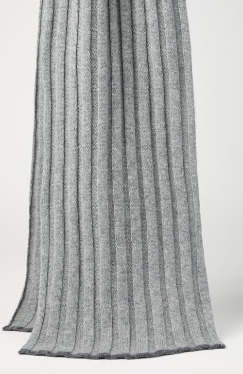 Brunello Cucinelli Cashmere Rib-knit Scarf In Gray