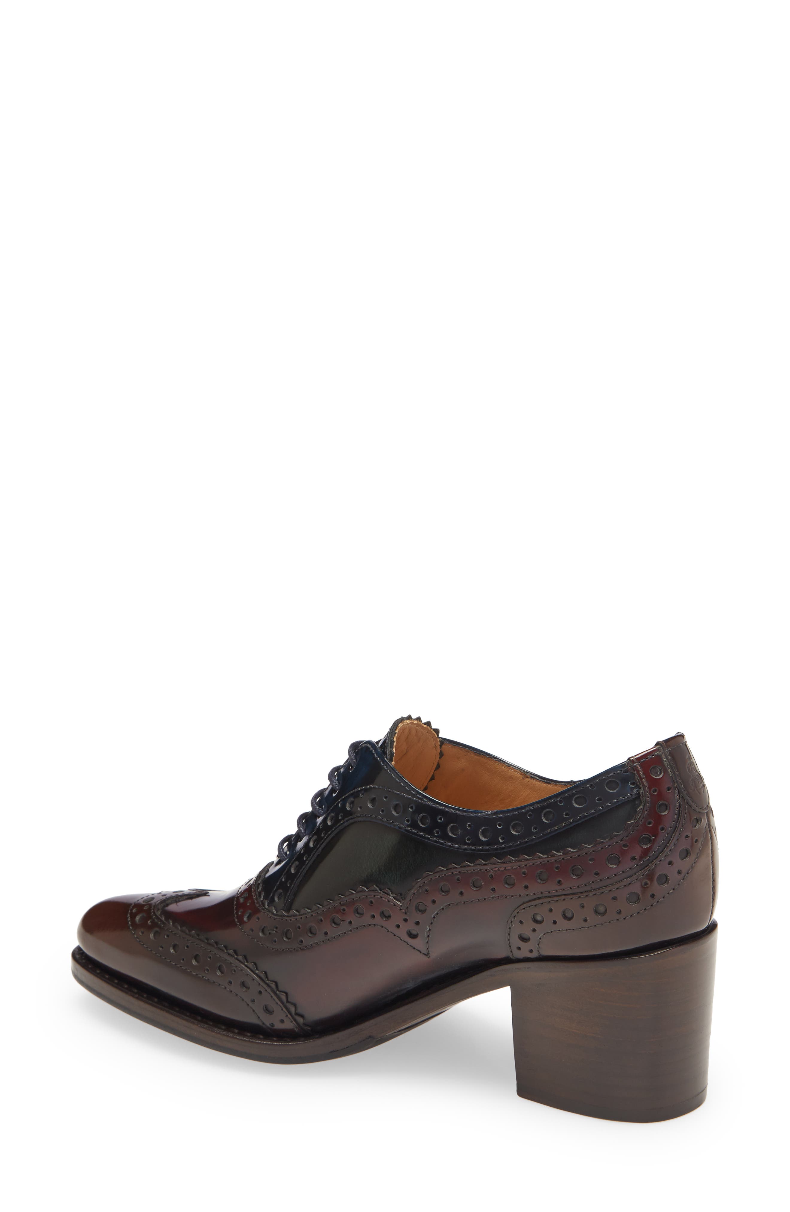 Mrs. Doubt Block Heel Oxford, Alternate, color, BURGUNDY/ NAVY/ BLACK