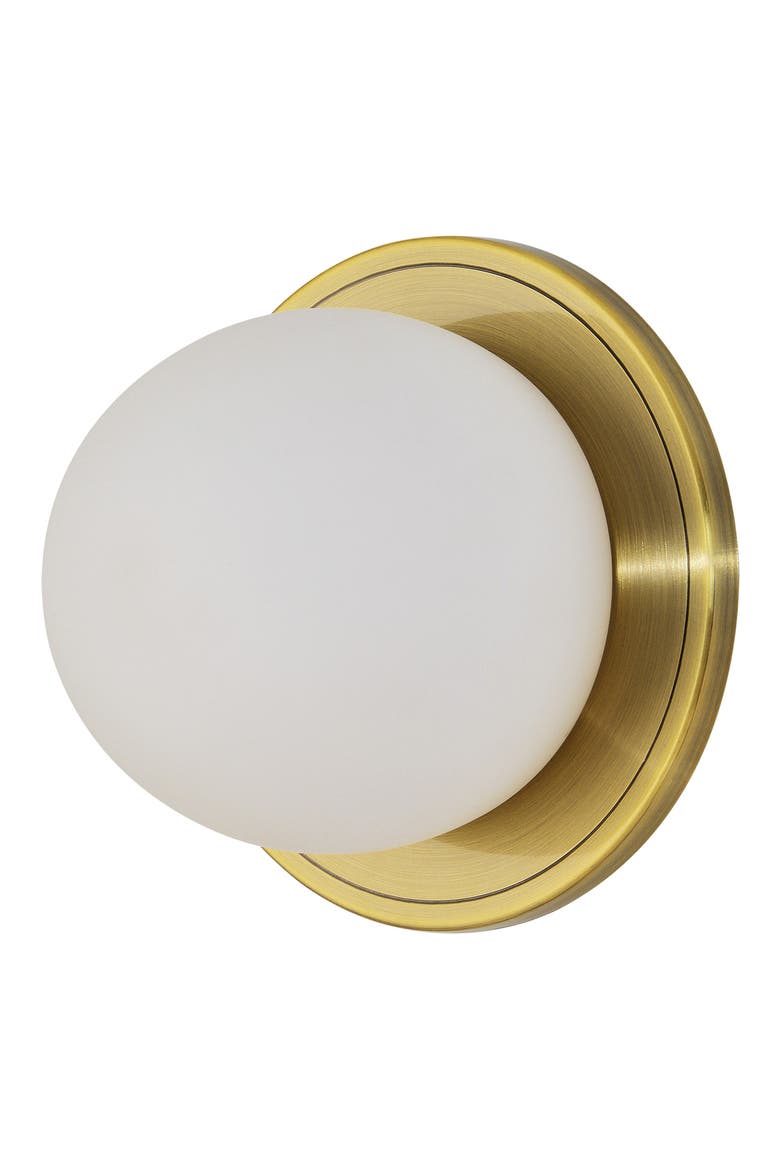 Round Wall Sconces, Main, color, HUGO ANTIQUE BRUSHED BRASS