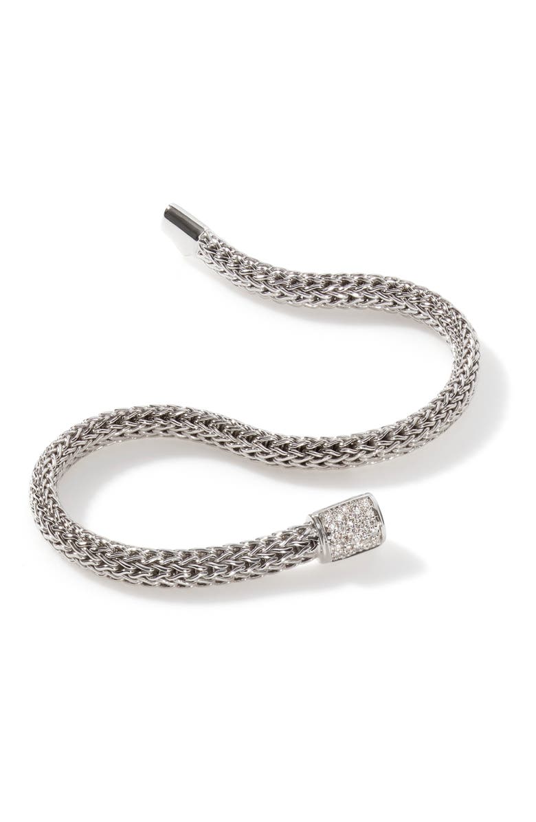 John Hardy Icon Bracelet, Sterling Silver, Diamonds, 5MM, Alternate, color, Diamond