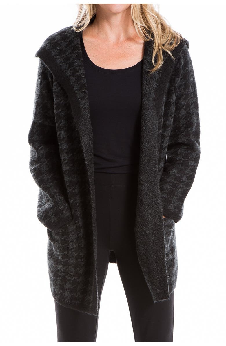 MAX STUDIO Houndstooth Intarsia Cardigan Coat, Main, color, 