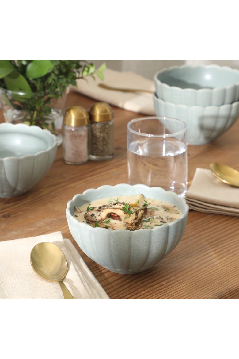 Bistro Fleur Stoneware Cereal Bowls Set, Alternate, color, Blue