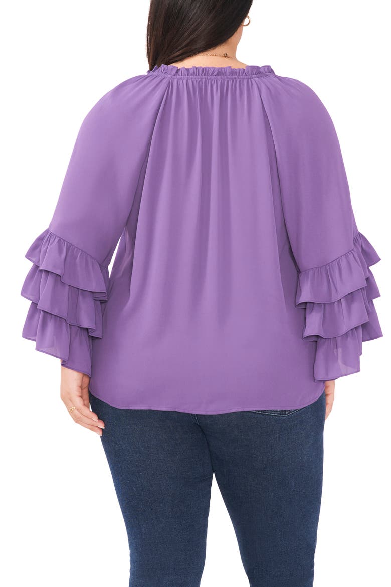 Ruffle Sleeve Blouse, Alternate, color, 577 TWILIGHT PURPLE